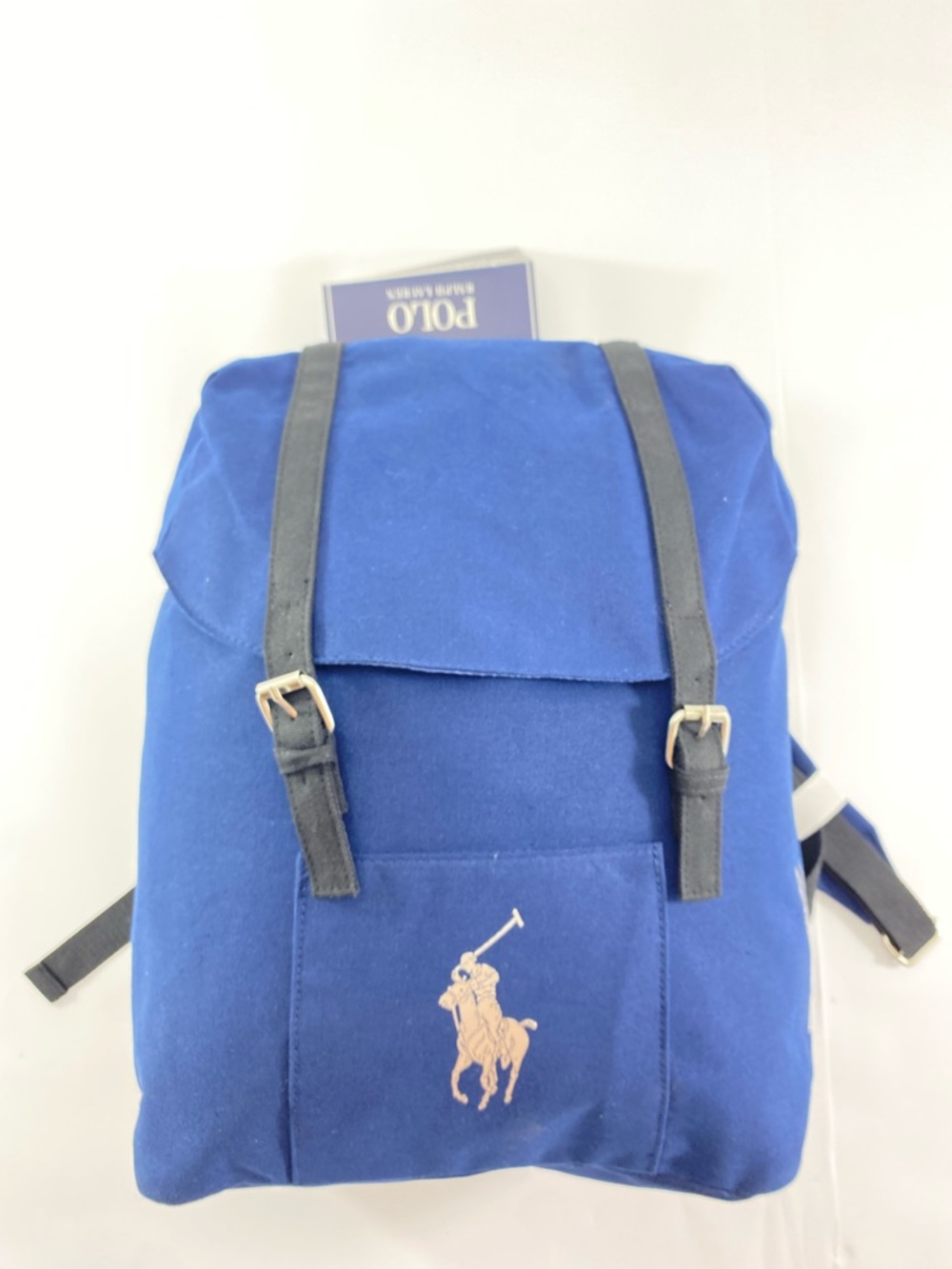 Polo by Ralph Lauren Royal Blue Canvas Backpack with Black Straps NWT